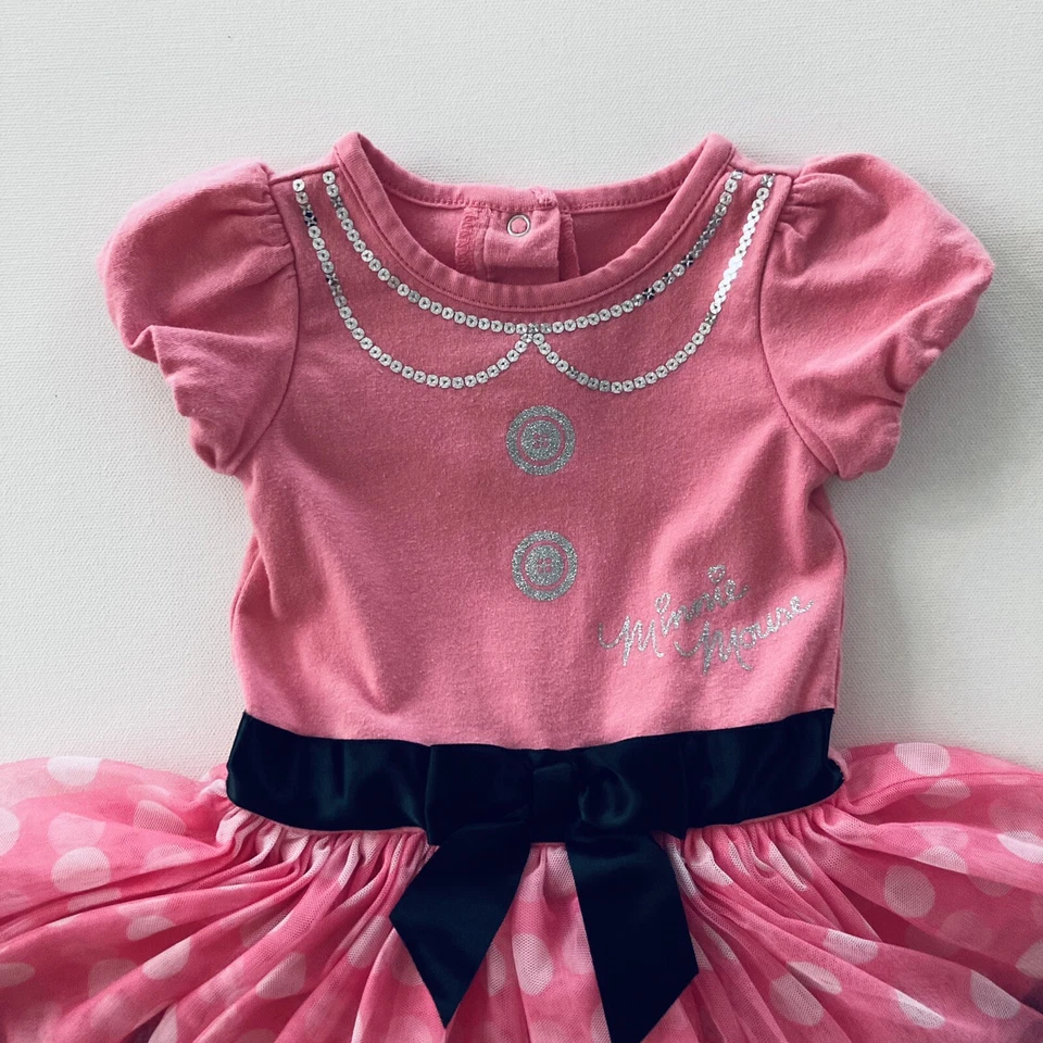 Disney Bebé Niña 3-6 Meses Minnie Mouse Disfraz Body Tutú Vestido Rosa Foto 2 de 4