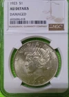 1923 $1 SILVER AMERICAN PEACE DOLLAR ✪ TRUSTED NGC AU ✪