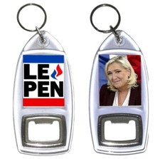 Marine Le Pen National Rally Double Sided Bottle Opener Key Ring