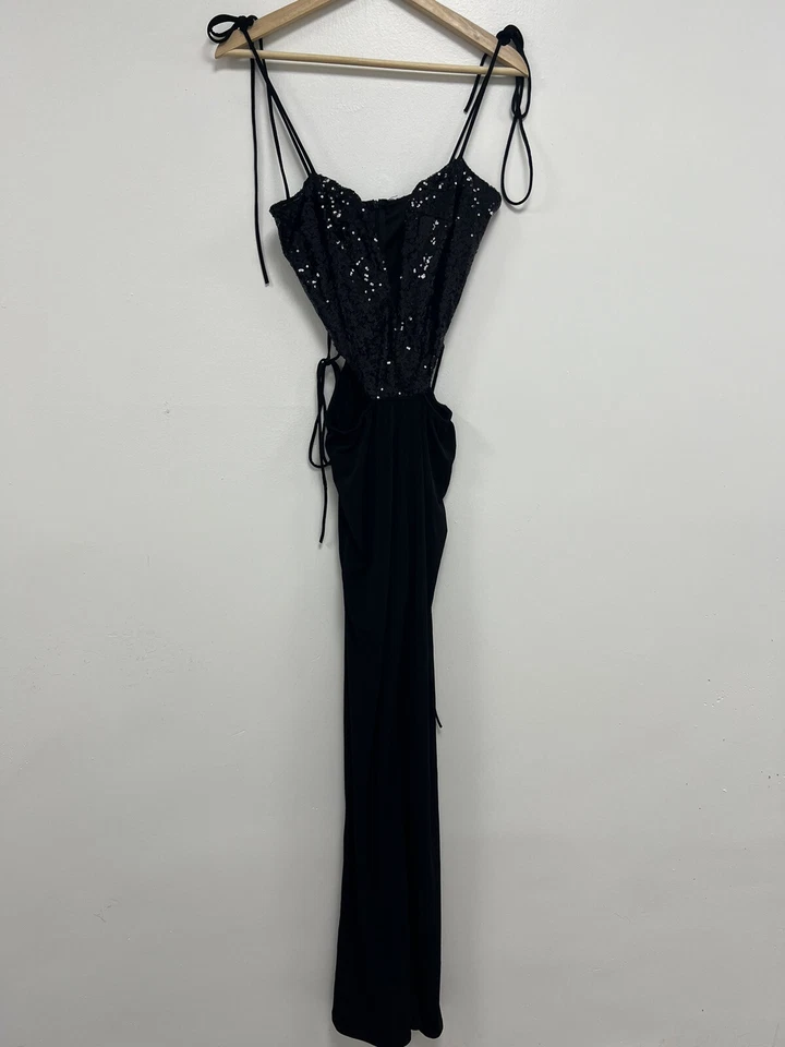 LUCY IN THE SKY Mujer Mono Recortado Joyas en Negro Talla M Foto 4 de 4