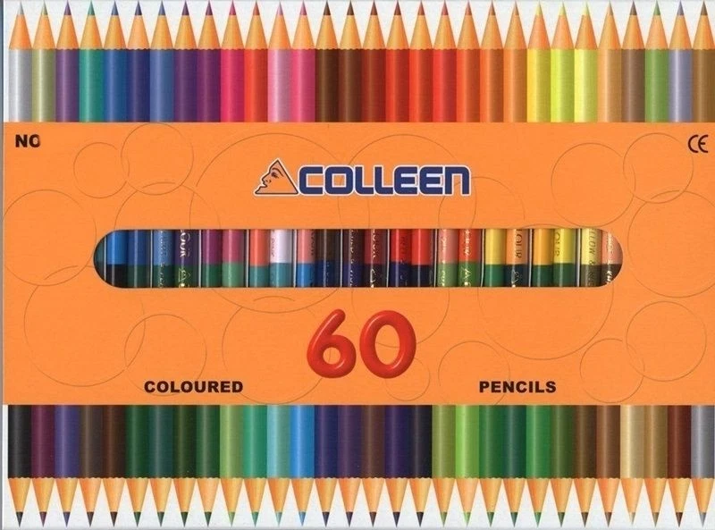 Colleen 60 Colors 30 Pencils Art Draw Dual Head Round High Quality Wood Thailand