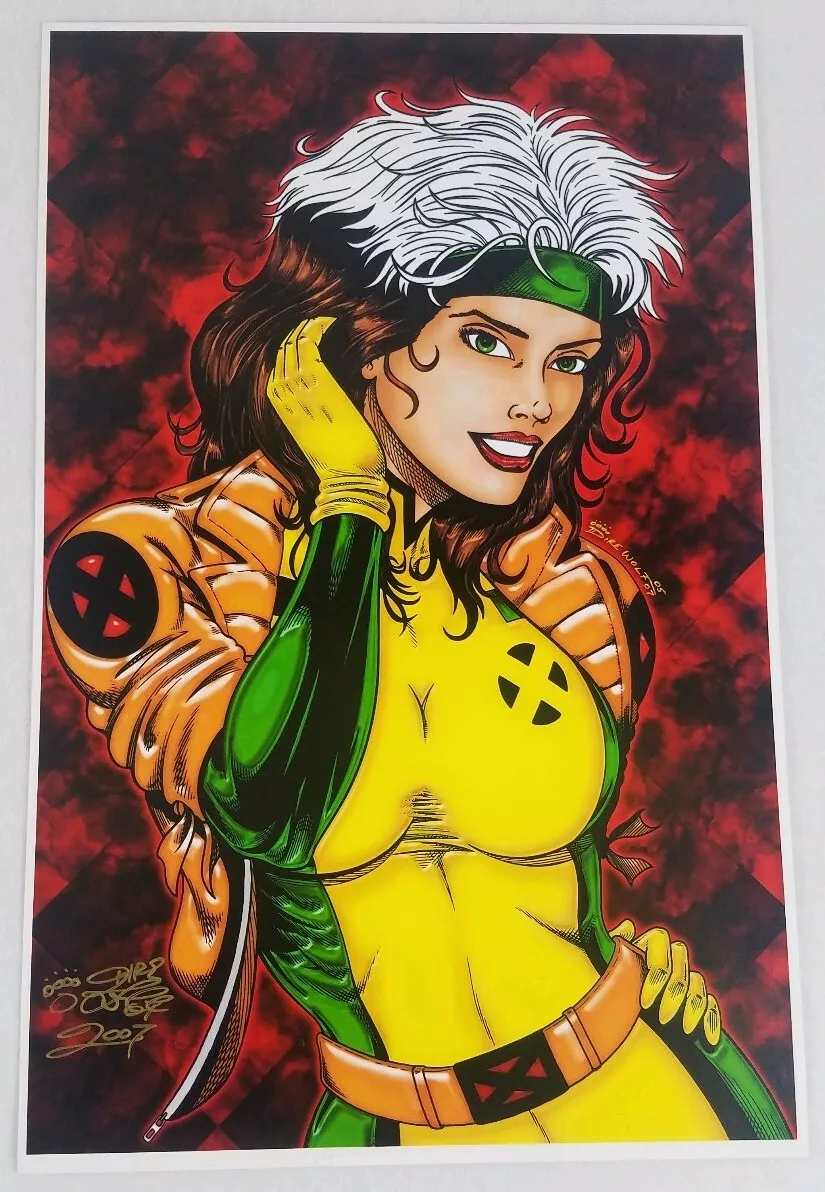 ROGUE X-MEN ORIGINAL 11x17 DRAWING COMIC ART & PRINT DIRE WOLF MARVEL  WOLVERINE | eBay