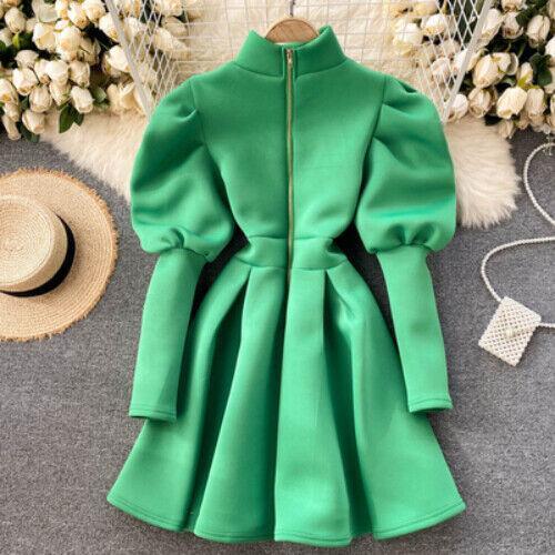 Women's Elegant Formal Long Puff Sleeves Party Christmas Turtleneck A-Line Dress | eBay Women's Elegant Formal Long Puff Sleeves Party Christmas Turtleneck A-Line Dress | eBay