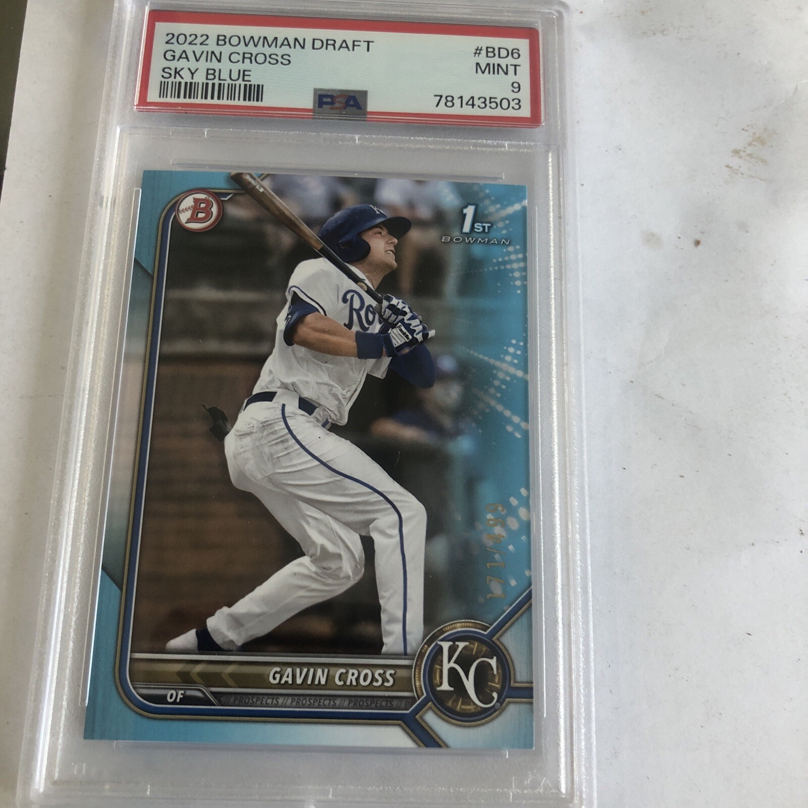 2022 Bowman Draft Gavin Cross Sky Blue RC #BD-6 /499