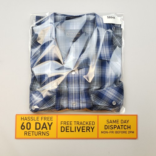 Pendleton Mens Western Shirt Pearl Snap Large Regular Fit Plaid Tartan Cowboy - Picture 10 of 10