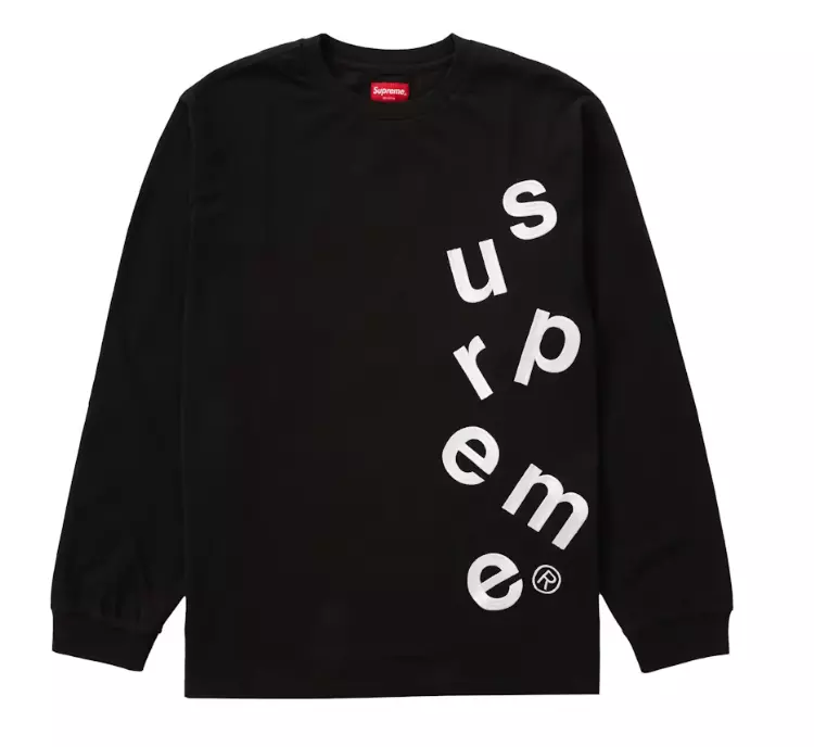 Supreme FW20 Scatter Logo L/S Haut Noir Homme Medium