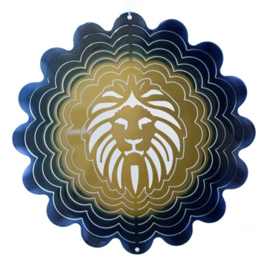 Eyecatch 8'' Lion Eyecatcher Stainless Steel Wind Spinner NEW