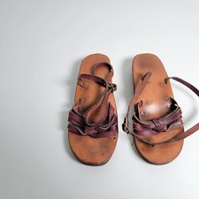 Vintage Women's Size 8 Woven Bohemian Leather Gladiator Sandals