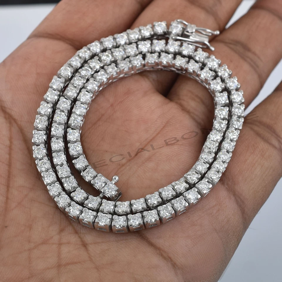 RARE 3mm, 19" Diamond Tennis Necklace, Great Luster & Sparkle ! Certified VIDEO - Image 2 of 4
