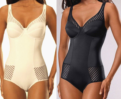 NEU 2 STÜCK ! HOKO MIEDERBODY MICROTOUCH 75 E NUANCE 1x creme 1x schwarz *101395