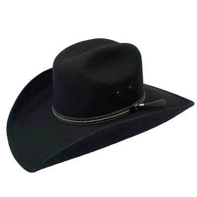 Men's Faux Felt Western Cowboy Tejana Sombrero Vaquero Mexican Hat Black 