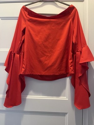 Central Park West Off the Shoulder Red Top XS
