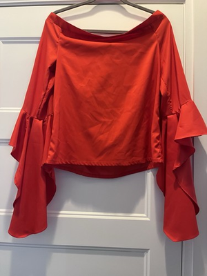 #ad Central Park West Off the Shoulder Red Top XS $22.06