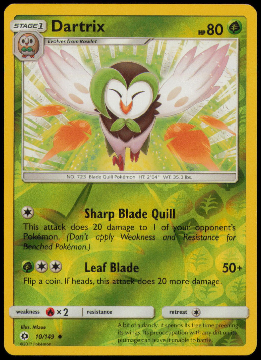DARTRIX 10/149 - SM BASE SET - NM - - REVERSE HOLO