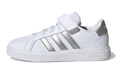 GW6516 Adidas Grand Court 2.0 Little Kid Weiss Matte Silver Kinder Turnschuhe - Bild 1 von 4