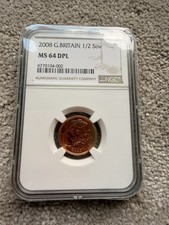 2008 Gold Half Sovereign Coin NGC MS64 DPL Great Britain 1/2 Sov UK Uncirculated