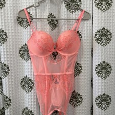 Victoria  s secret coral baby doll lingerie 36C nwt