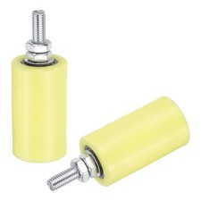 2Pcs Slide Gate Guide Roller 3" Nylon Sliding Gate Support Assembly, Yellow