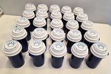 Lot of 25 Empty Clean Blue Pill Bottles for Crafts and Storage