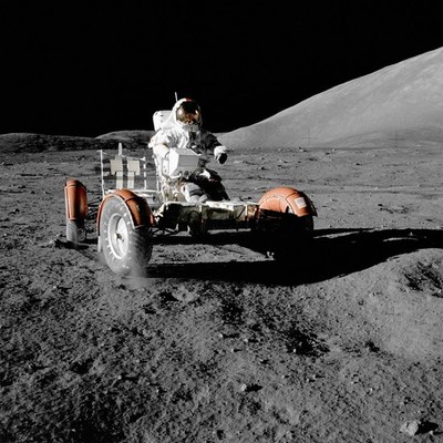 Astronaut Eugene A. Cernan Driving Rover Moonwalk EVA Apollo17 8.5x11PHOTO Luste