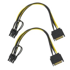 YiKaiEn 2 Packs 8.6 inches / 22 cm, 2Packs SATA 15 Pin to 8 6 2 Pin 