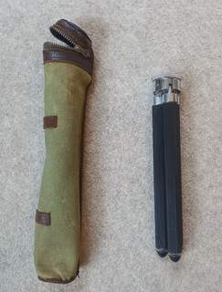 Bilora Treppiede vintage da viaggio tedesco custodia in tela e pelle circa 95 cm