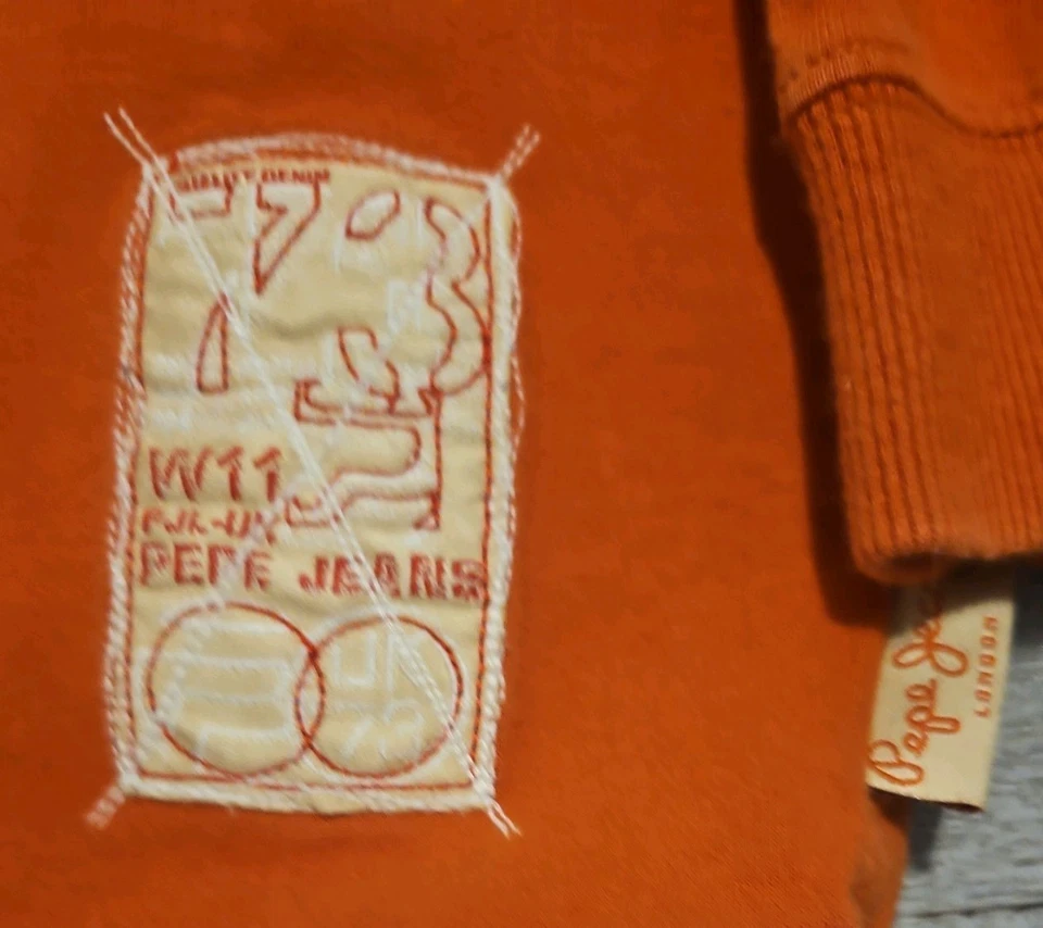 Sudadera De Colección Pepe Jeans Para Hombres 2XL Beige Óxido Manga Larga HipHop Y2k Ropa de Calle Foto 2 de 4