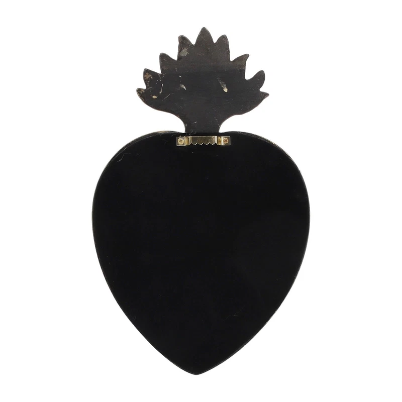 Specchio a Fiamma Oro Decorativo da Parete Cuore Sacro Resina Dorato H 26 cm, fotografia 4 di 9