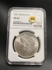 1921 Morgan Silver Dollar NGC MS 64 $1 Philadelphia Uncirculated