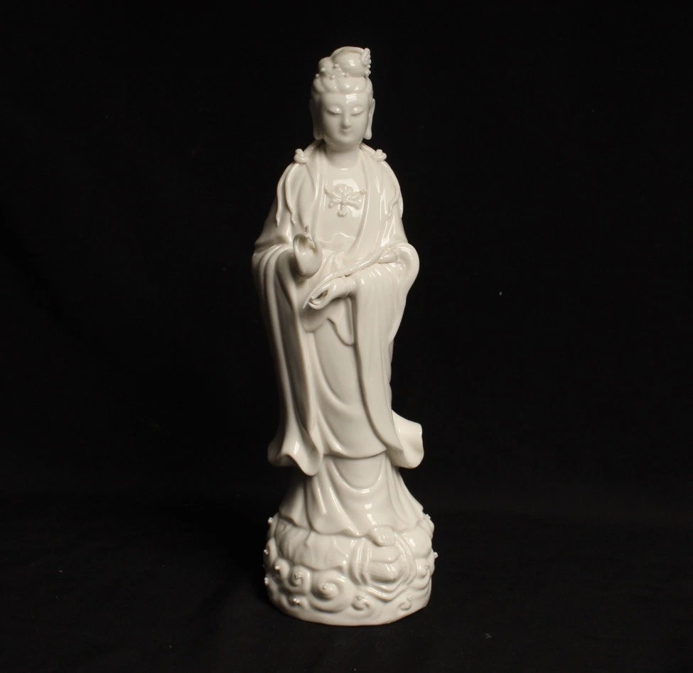 古董中国Kwan-殷雕像、白色雕像| eBay