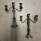 Reed & Barton Sterling Silver Candelabras – Weighted & Reinforced – 3-Arm – Pair