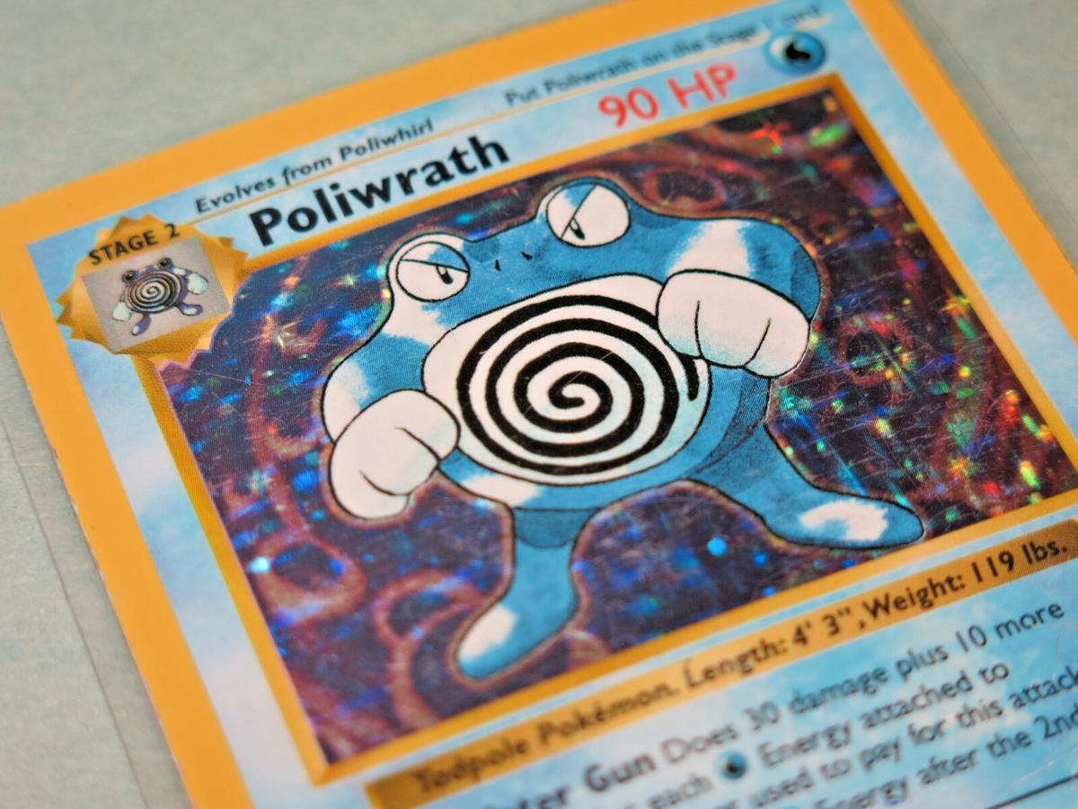Shadowless Poliwrath 13/102 Holo Rare Base Set Pokemon Card
