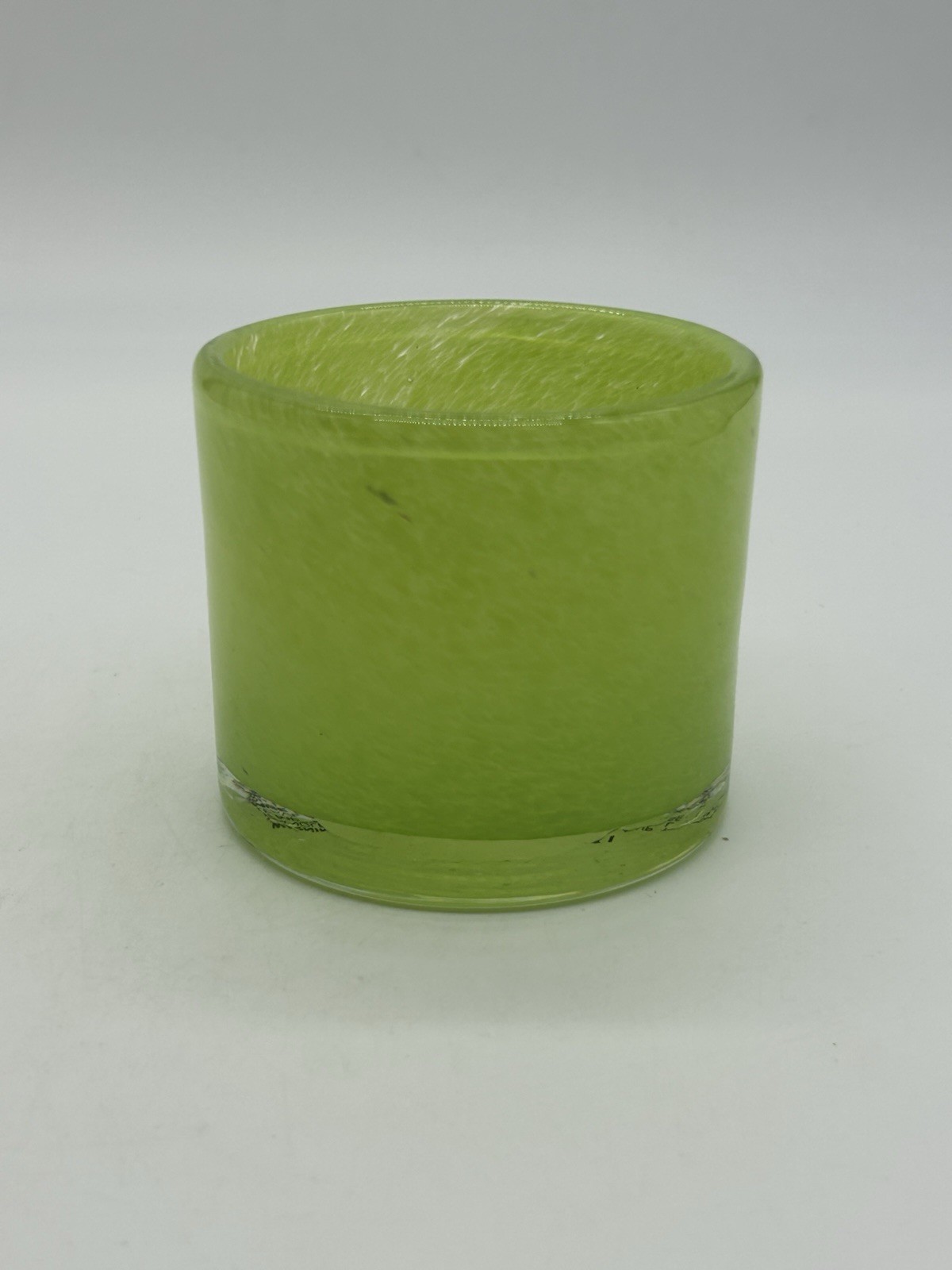 West Elm Hand Blown Glass Lime Chartreuse Votive Candle Holder 3 Inch