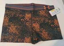 NWT Under Armour Heat Gear Compression Gray Orange 3" Shorty Shorts XL NEW 40