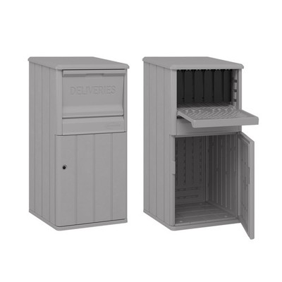 Suncast 33.5-Gallon Capacity Package Delivery Box, Parcel Drop Box with Grey