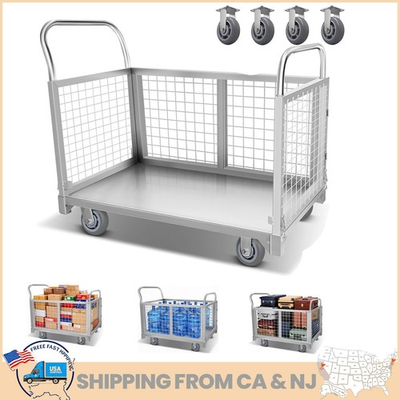 #ad 2200LB 2600LB Platform Truck Cart Foldable Flatbed Cart for Grocery amp; Warehouse $155.47