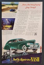 1940 Nash LaFayette Sedan Color Advertisement - Convertible Bed Feature - $ 795