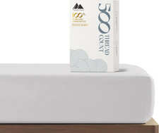 Mayfair Linen 100 Cotton Queen Fitted Sheet Only - 500 Thread Count Cotton Fitt