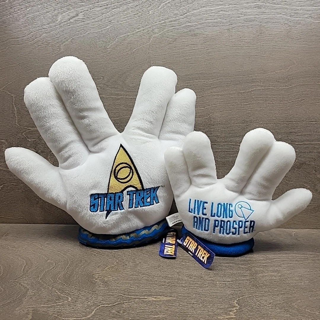 2 Star Trek Plushes Lot Star Trek Live Long and Prosper Plush Hand Gloves LLAP