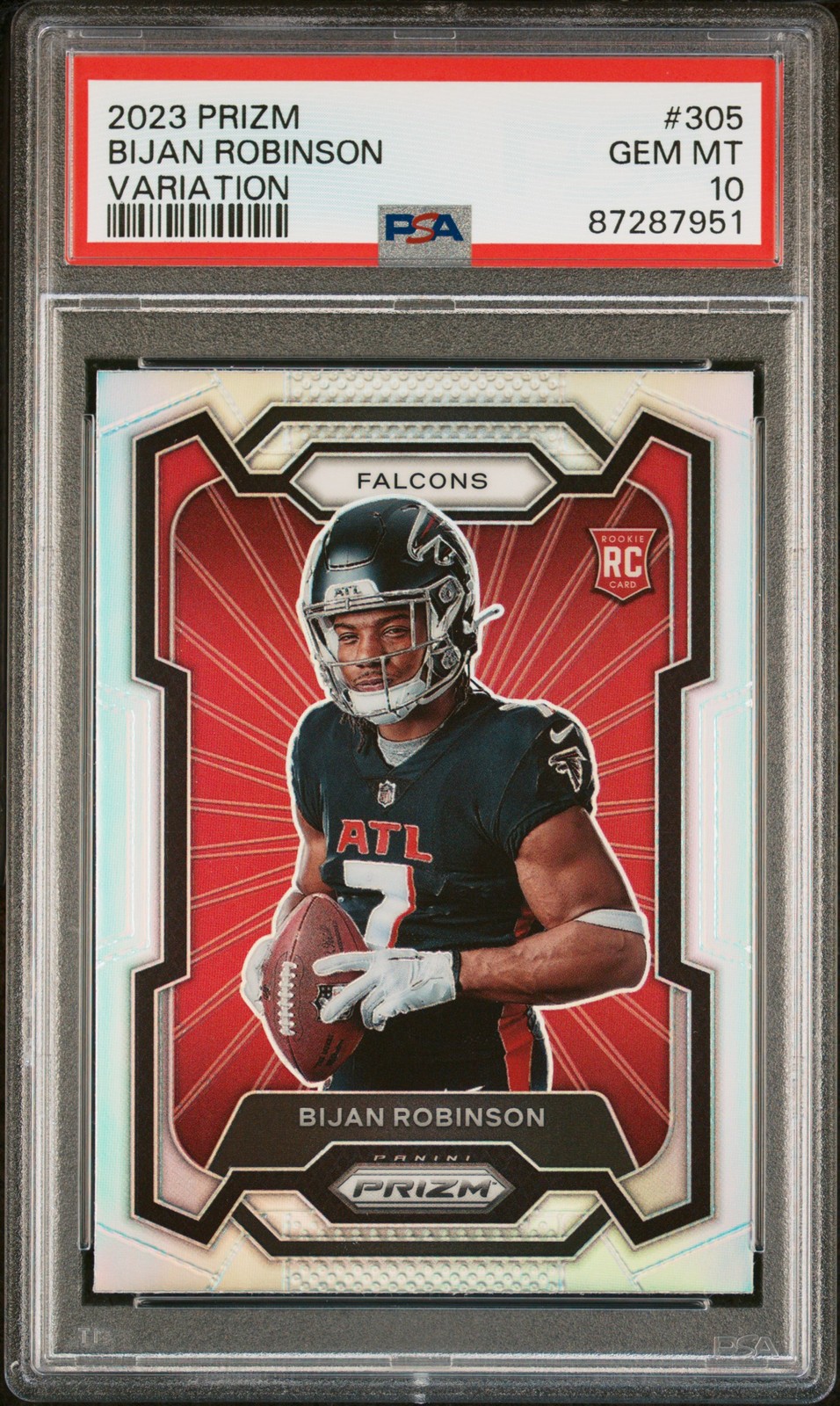 2023 Panini Prizm #305 Bijan Robinson Variation Silver Rookie Card RC PSA 10