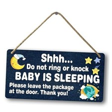 Baby Sleeping Signs For Front Door Please Do Not Knock Or Ring Doorbell 001