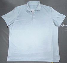 Johnnie-O Polo Shirt Mens 2XL Blue Solid Golf Stretch Performance Tagless Knit