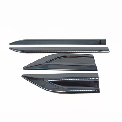 Black Polished Air Vent Fender Decal Wing Cover Trim Sticker For Car Door Side