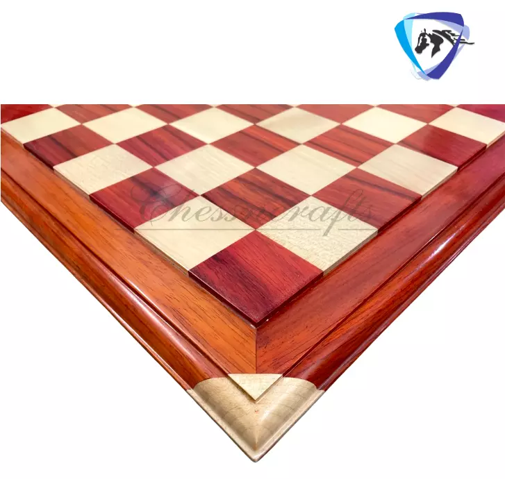 21 x 21 Golden Rosewood & Maple Wood Chess Board with 3.75