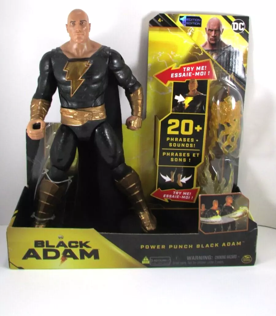 DC Comics, Power Punch Black Adam 12-inch Action Figure, 20+ Phrases and  Sounds, Lights Up with 2 Accessories, Black Adam Movie Collectible Kids  Toys