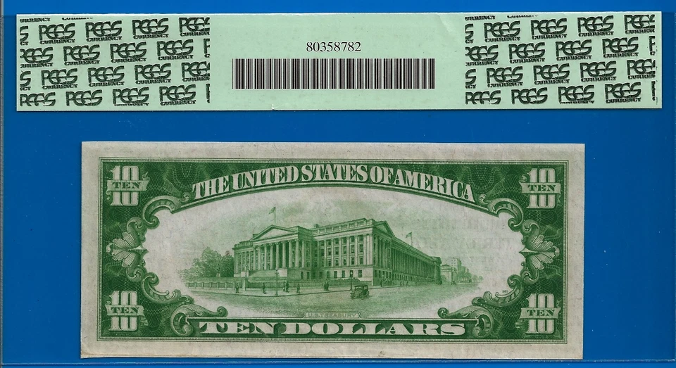 1929 $10 National Currency PCGS 63PPQ finest Terra Alta, West Virginia CH# 6999 - Image 4 of 4