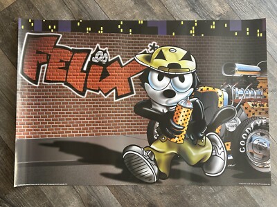 FELIX THE CAT Vintage Poster Graffiti Tag Hot Rod Mancave Garage Shop Office
