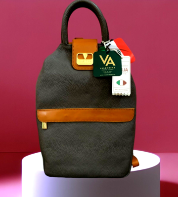 NWT VALENTINA Made In Italy Leather Twist Backpack With  display picture 3