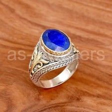 Sapphire Ring, 925 Sterling Silver Ring, Blue Gemstone Jewelry, Dainty Ring