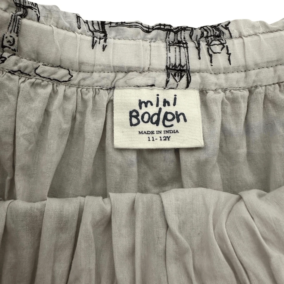 Mini Boden London 印花全裙,尺寸 11-12 年 灰色 — 第 3/4 张图片